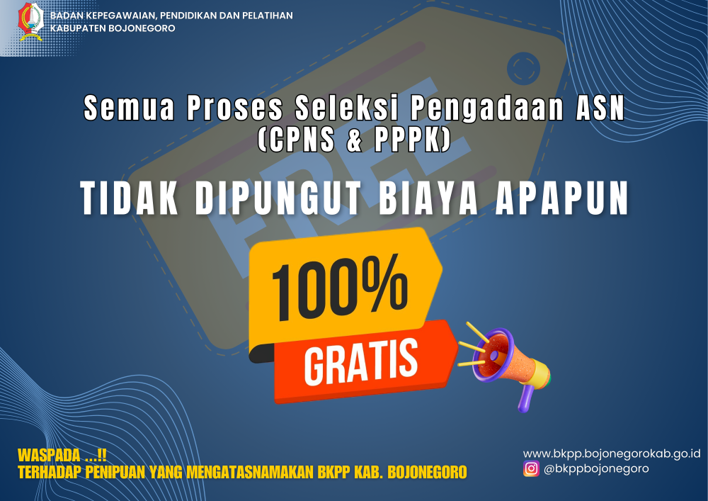 100% Gratis, Penerimaan ASN Tidak Dipungut Biaya Apapun