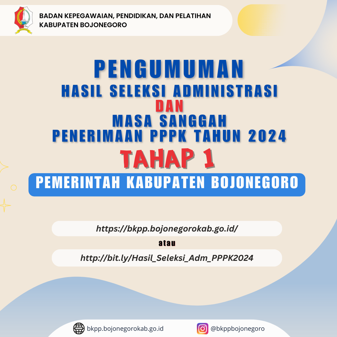 Pengumuman Hasil Seleksi Administrasi dan Masa Sanggah Penerimaan PPPK Tahun Anggaran 2024